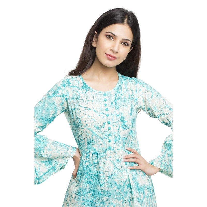 Yash Gallery Women's Indian Tunic Tops for Women and Girl Turquoise - Image 5